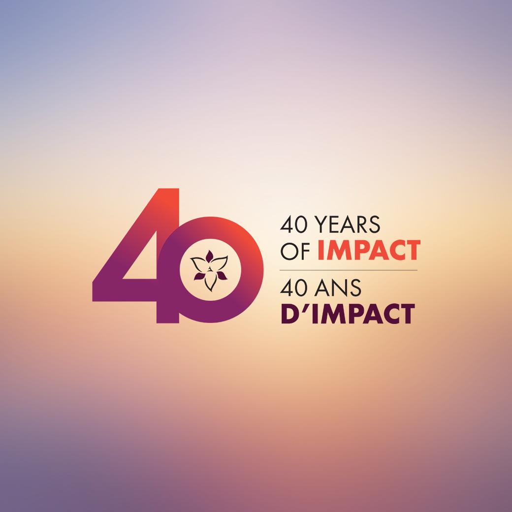 The Ontario Trillium Foundation’s 40 years of impact logo.